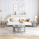 CT038S 3-Piece Glass Coffee & End Table Set - Clear/Silver