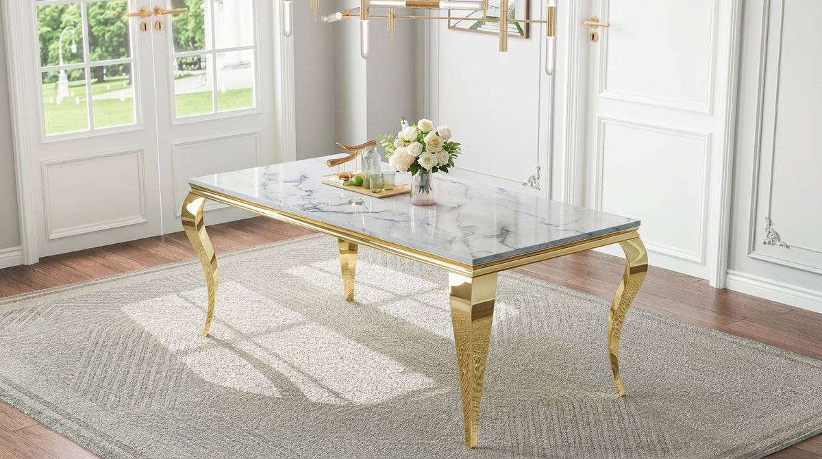 LuxeWood 70 Inch Glam MDF Dining Table Material & Structure Detail - Zemorn