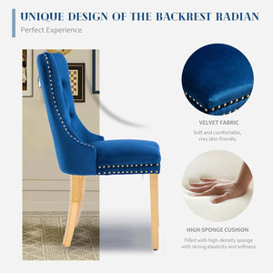 #BLUE/GOLD Button Tufted Velvet Dining Chairs Sets of 2 8 View 66