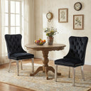 #BLACK/SILVER Button Tufted Velvet Dining Chairs Sets of 2 8 View 32