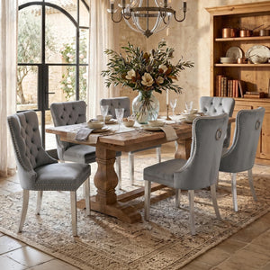 #GRAY/SILVER Button Tufted Velvet Dining Chairs Sets of 2 8 View 42