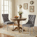 #GRAY/SILVER Button Tufted Velvet Dining Chairs Sets of 2 8 View 40
