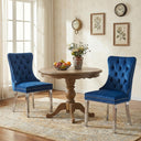 #BLUE/SILVER Button Tufted Velvet Dining Chairs Sets of 2 8 View 59