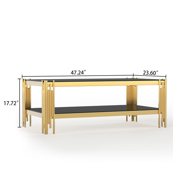 CT037GB-3 3-Piece 8mm Glass Table Set (1 Coffee Table + 2 End Tables)