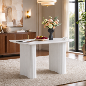 LuxeWood MDF Dining Table 55 Inch or 63 Inch - Zemorn