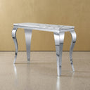 #White/Silver 47 Inch White MDF Console Table with Metal Base View 12