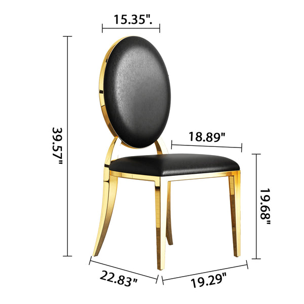 Modern Black & Gold 7-Piece Dining Set | Premium Leatherette Chairs + Metal Frame Zemorn