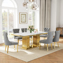 DT0216GMW 7-Piece Dining Table Set (1 Dining Table + 6 Dining Chairs)
