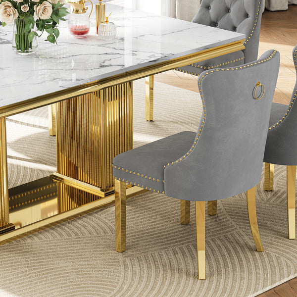 DT0216GMW 7-Piece Dining Table Set (1 Dining Table + 6 Dining Chairs)