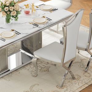 DT0216SMW 7-Piece Dining Table Set (1 Dining Table + 6 Dining Chairs)