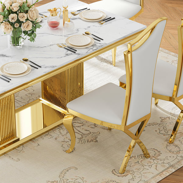 DT0216GMW 7-Piece Dining Table Set (1 Dining Table + 6 Dining Chairs)
