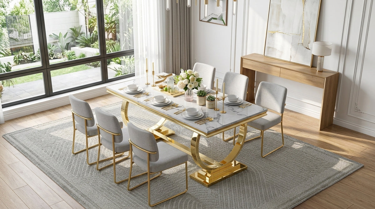 LuxeWood 70 Inch MDF Dining Table - Gather Everyone Around - Zemorn