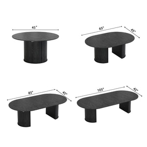 #BLACK LuxeWood 45 Inch 105 Inch Extendable MDF Dining Table, Seats 4 10 View 17