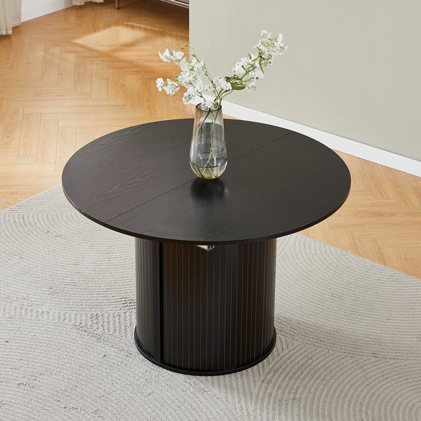 #BLACK LuxeWood 45 Inch 105 Inch Extendable MDF Dining Table, Seats 4 10 View 8