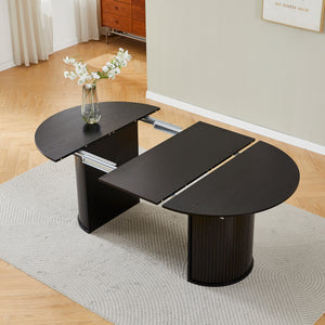 #BLACK LuxeWood 45 Inch 105 Inch Extendable MDF Dining Table, Seats 4 10 View 9