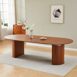 #BROWN LuxeWood 45 Inch 105 Inch Extendable MDF Dining Table, Seats 4 10 in Living Room Decor