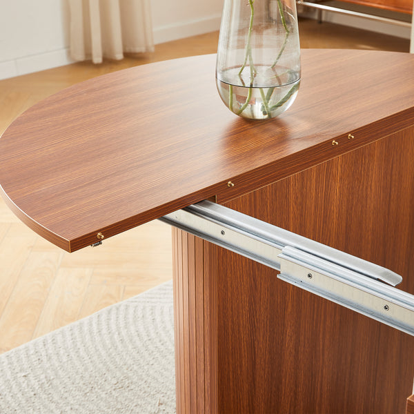 #BROWN LuxeWood 45 Inch 105 Inch Extendable MDF Dining Table, Seats 4 10 View 25