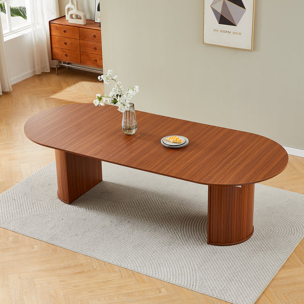 #BROWN LuxeWood 45 Inch 105 Inch Extendable MDF Dining Table, Seats 4 10 View 21