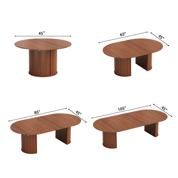 #BROWN LuxeWood 45 Inch 105 Inch Extendable MDF Dining Table, Seats 4 10 View 27