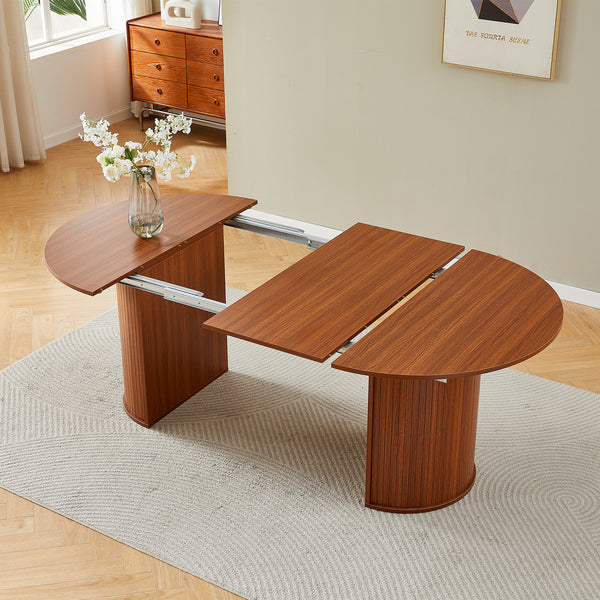 #BROWN LuxeWood 45 Inch 105 Inch Extendable MDF Dining Table, Seats 4 10 View 19