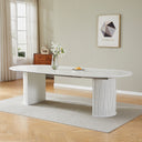 #WHITE LuxeWood 45 Inch 105 Inch Extendable MDF Dining Table, Seats 4 10 View 5