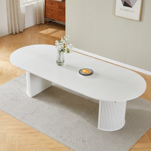 #WHITE LuxeWood 45 Inch 105 Inch Extendable MDF Dining Table, Seats 4 10 View 41