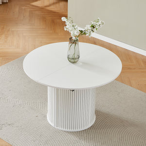 #WHITE LuxeWood 45 Inch 105 Inch Extendable MDF Dining Table, Seats 4 10 View 38