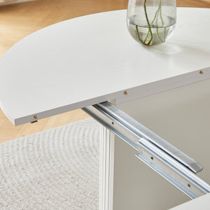 #WHITE LuxeWood 45 Inch 105 Inch Extendable MDF Dining Table, Seats 4 10 View 45