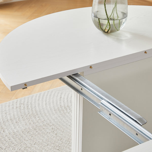 #WHITE LuxeWood 45 Inch 105 Inch Extendable MDF Dining Table, Seats 4 10 View 45