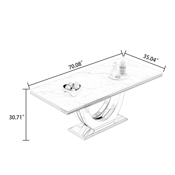 DT024GMB 7-Piece MDF Dining Set + 6 Black Velvet Chairs (Gold)