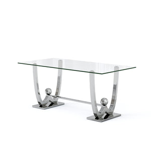 DT0326 69" Rectangular Glass Dining Table