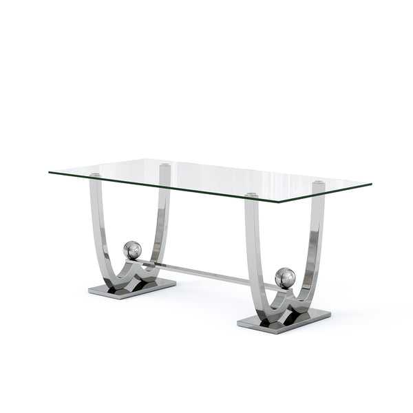 DT0326 69" Rectangular Glass Dining Table
