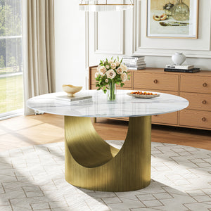 DT516GW 59" Modern Rock Plate Dining Table