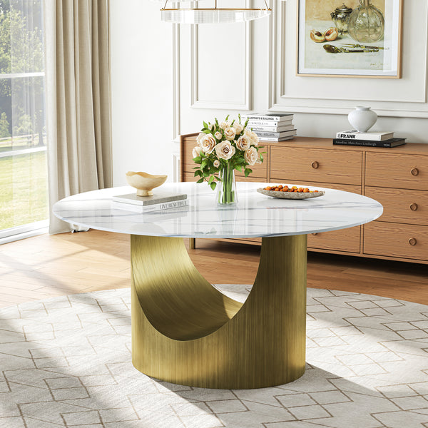 DT516GW 59" Modern Rock Plate Dining Table