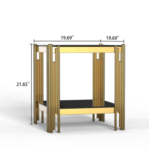 CT037GB-3 3-Piece 8mm Glass Table Set (1 Coffee Table + 2 End Tables)
