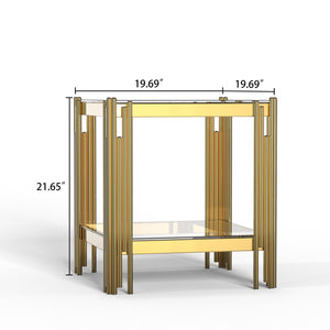 CT037G-3 3-Piece 8mm Glass Table Set (1 Coffee Table + 2 End Tables)