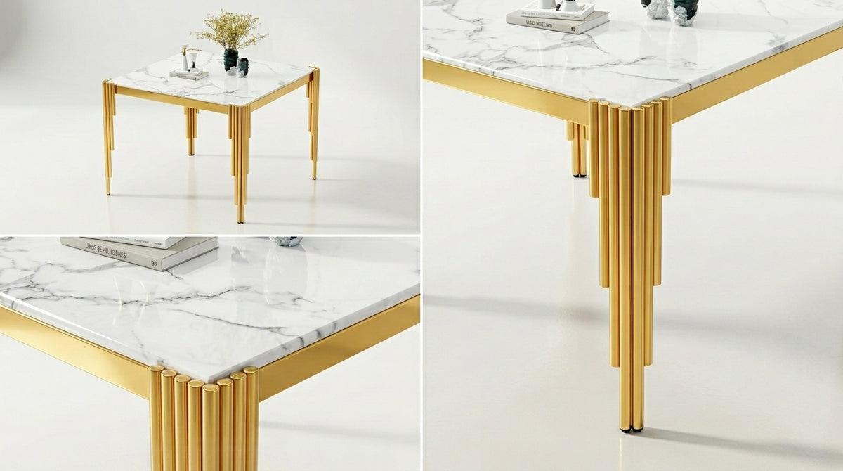 Luna 37 Inch Modern Round Tempered Glass Dining Table - Designed with Lasting Quality - Zemorn
