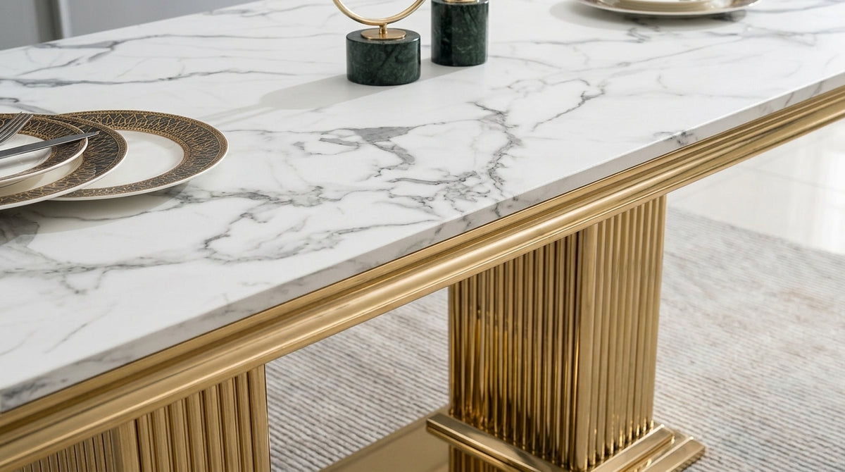 Luna 69 Inch Modern Rectangular MDF Dining Table - Built with Everyday Strength - Zemorn
