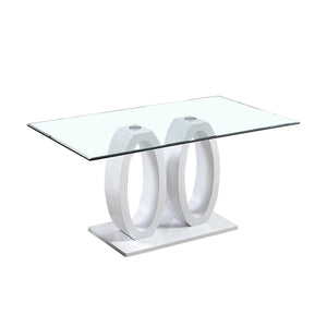 RDT399W Glass Dining Table Set + Grey Velvet Chairs