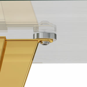 #CLEAR/GOLD 55 Inch 10mm Glass Console Table with Metal Base View 7